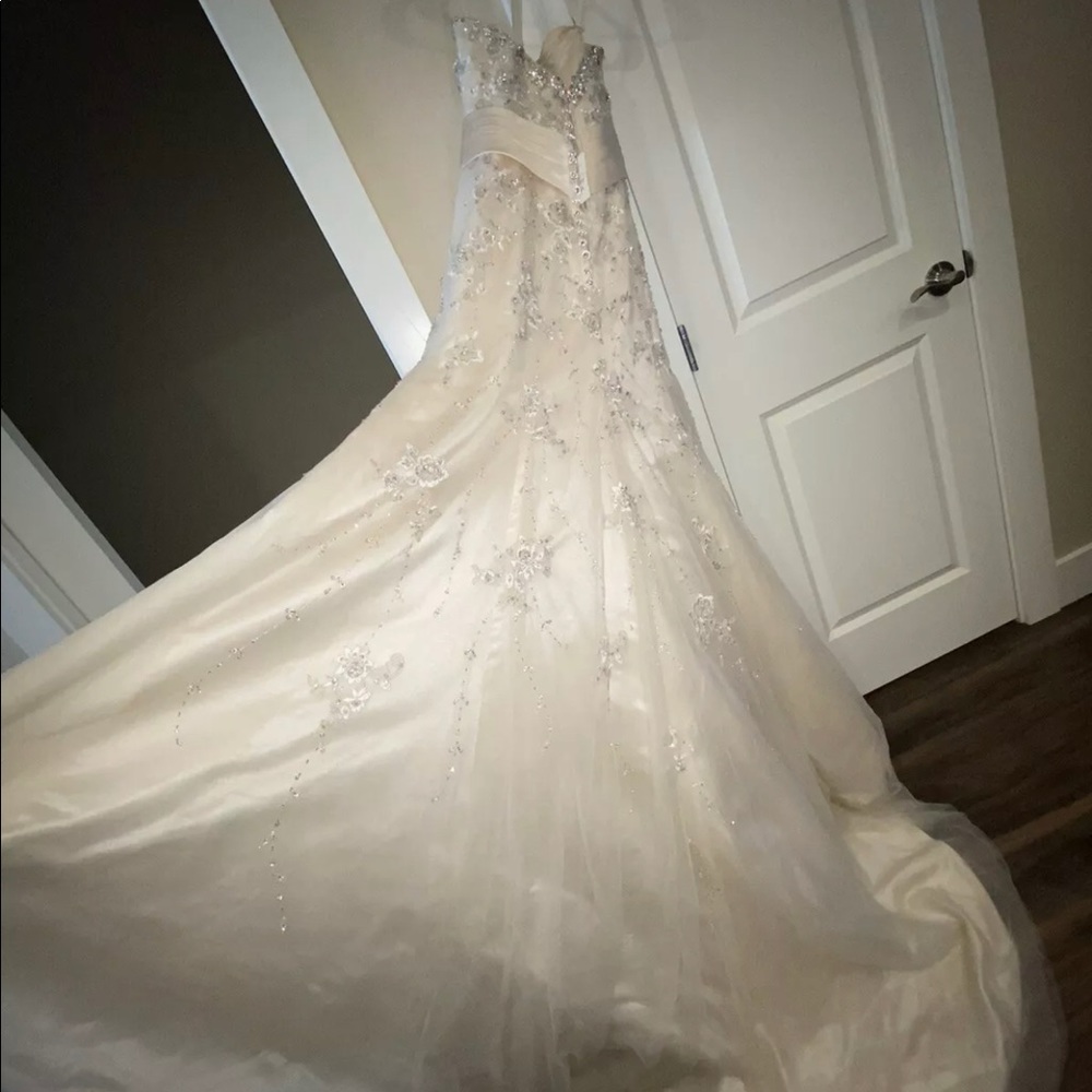 Fit and flare wedding dress.